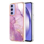 For Samsung Galaxy A15 5G Electroplating Marble Dual-side IMD Phone Case(Purple 001)