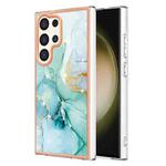 For Samsung Galaxy S24 Ultra 5G Electroplating Marble Dual-side IMD Phone Case(Green 003)