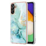 For Samsung Galaxy A35 5G Electroplating Marble Dual-side IMD Phone Case(Green 003)