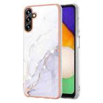 For Samsung Galaxy A55 5G Electroplating Marble Dual-side IMD Phone Case(White 006)