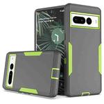 For Google Pixel 7 Pro 2 in 1 Magnetic PC + TPU Phone Case(Gray+Fluorescent Green)
