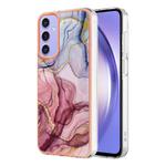 For Samsung Galaxy A15 5G Electroplating Marble Dual-side IMD Phone Case(Rose Red 014)