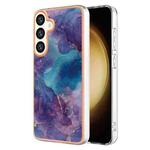 For Samsung Galaxy S24+ 5G Electroplating Marble Dual-side IMD Phone Case(Purple 016)