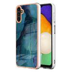 For Samsung Galaxy A35 5G Electroplating Marble Dual-side IMD Phone Case(Green 017)