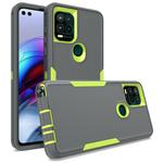 For Motorola Moto G Stylus 5G 2 in 1 Magnetic PC + TPU Phone Case(Gray+Fluorescent Green)