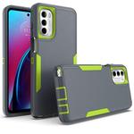 For Motorola Moto G Stylus 2022 4G 2 in 1 Magnetic PC + TPU Phone Case(Gray+Fluorescent Green)
