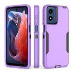 For Motorola Moto G Play 4G 2024 2 in 1 Magnetic PC + TPU Phone Case(Purple+Black)