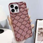 For iPhone 12 Pro Mermaid Scale Electroplated Glitter Paper Phone Case(Pink)