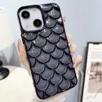For iPhone 13 Mermaid Scale Electroplated Glitter Paper Phone Case(Black)