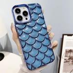 For iPhone 13 Pro Max Mermaid Scale Electroplated Glitter Paper Phone Case(Blue)