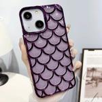 For iPhone 14 Mermaid Scale Electroplated Glitter Paper Phone Case(Purple)