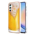 For Samsung Galaxy A25 5G Electroplating Marble Dual-side IMD Phone Case(Draft Beer)