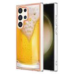 For Samsung Galaxy S24 Ultra 5G Electroplating Marble Dual-side IMD Phone Case(Draft Beer)