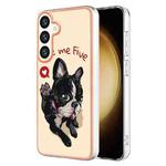 For Samsung Galaxy S24+ 5G Electroplating Marble Dual-side IMD Phone Case(Lucky Dog)