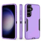 For Samsung Galaxy S23 FE 5G 2 in 1 Magnetic PC + TPU Phone Case(Purple+Black)