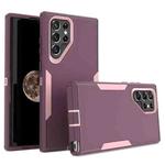 For Samsung Galaxy S22 Ultra 5G Magnetic 2 in 1 PC Hybrid TPU Phone Case(Purple Red+Pink)