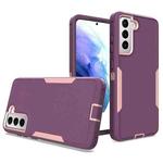 For Samsung Galaxy S21 FE 5G 2 in 1 Magnetic PC + TPU Phone Case(Purple Red+Pink)