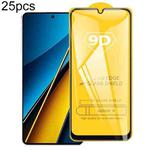 For Xiaomi Poco X6 Neo 25pcs 9D Full Glue Screen Tempered Glass Film