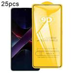 For Xiaomi Poco X7 Pro 25pcs 9D Full Glue Screen Tempered Glass Film