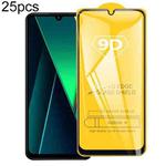 For Xiaomi Poco C85 4G 25pcs 9D Full Glue Screen Tempered Glass Film