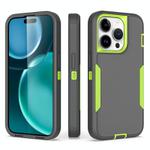 For iPhone 15 Pro 2 in 1 Magnetic PC + TPU Phone Case(Gray+Fluorescent Green)