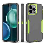 For iPhone 15 Pro Max 2 in 1 Magnetic PC + TPU Phone Case(Gray+Fluorescent Green)