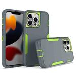 For iPhone 13 Pro 2 in 1 Magnetic PC + TPU Phone Case(Gray+Fluorescent Green)