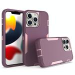 For iPhone 13 Pro 2 in 1 Magnetic PC + TPU Phone Case(Purple Red+Pink)