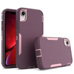 For iPhone XR 2 in 1 Magnetic PC + TPU Phone Case(Purple Red+Pink)