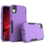 For iPhone XR 2 in 1 Magnetic PC + TPU Phone Case(Purple+Black)