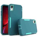 For iPhone XR 2 in 1 Magnetic PC + TPU Phone Case(Blue+Blue Green)