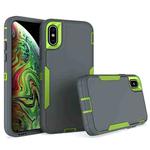 For iPhone X / XS 2 in 1 Magnetic PC + TPU Phone Case(Gray+Fluorescent Green)