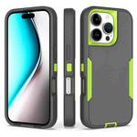 For iPhone 16 Pro 2 in 1 Magnetic PC + TPU Phone Case(Gray+Fluorescent Green)