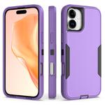 For iPhone 16 Plus 2 in 1 Magnetic PC + TPU Phone Case(Purple+Black)