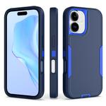 For iPhone 16 2 in 1 Magnetic PC + TPU Phone Case(Royal Blue+Dark Blue)