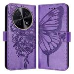 For Huawei Nova 12i 4G Global Embossed Butterfly Leather Phone Case(Purple)