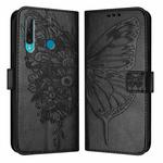 For Huawei Enjoy 9s/P Smart/P Smart+ 2019 Embossed Butterfly Leather Phone Case(Black)