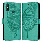 For Huawei Enjoy 20 SE/Y7a 4G/P Smart 2021 Embossed Butterfly Leather Phone Case(Green)