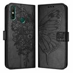 For Huawei Enjoy 20 SE/Y7a 4G/P Smart 2021 Embossed Butterfly Leather Phone Case(Black)