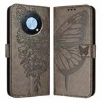 For Huawei Enjoy 50 Pro 4G / Nova Y90 Embossed Butterfly Leather Phone Case(Grey)