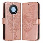 For Huawei Enjoy 50 Pro 4G / Nova Y90 Embossed Butterfly Leather Phone Case(Rose Gold)
