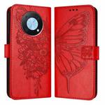 For Huawei Enjoy 50 Pro 4G / Nova Y90 Embossed Butterfly Leather Phone Case(Red)