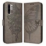 For Huawei P30 Pro Embossed Butterfly Leather Phone Case(Grey)