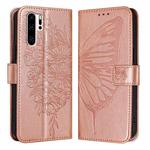 For Huawei P30 Pro Embossed Butterfly Leather Phone Case(Rose Gold)