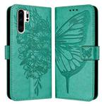 For Huawei P30 Pro Embossed Butterfly Leather Phone Case(Green)