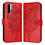 For Huawei P30 Pro Embossed Butterfly Leather Phone Case(Red)