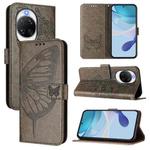 For Huawei nova 14 Ultra 5G Embossed Butterfly Leather Phone Case(Grey)