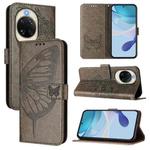For Huawei nova 14 5G Embossed Butterfly Leather Phone Case(Grey)