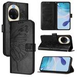 For Huawei nova 14 5G Embossed Butterfly Leather Phone Case(Black)