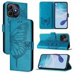 For Huawei Enjoy 80s 4G Embossed Butterfly Leather Phone Case(Blue)